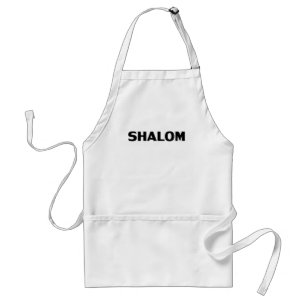 Avental Shalom, Peace Black White minimalista simples