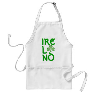Avental Shamrock 'Ireland' apron white
