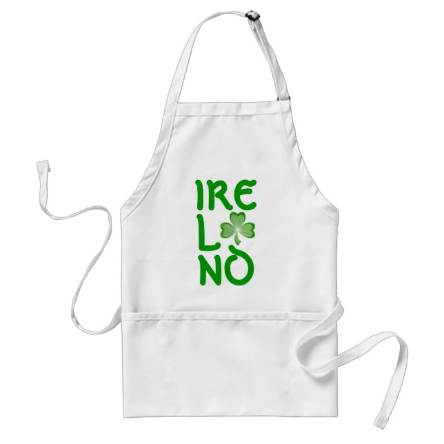 Avental Shamrock 'Ireland' apron white (Frente)