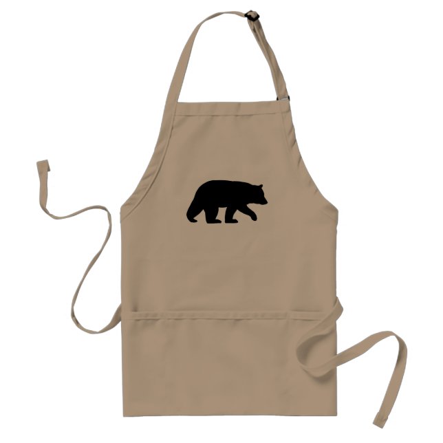 Avental Silhueta de Urso Negro (Frente)