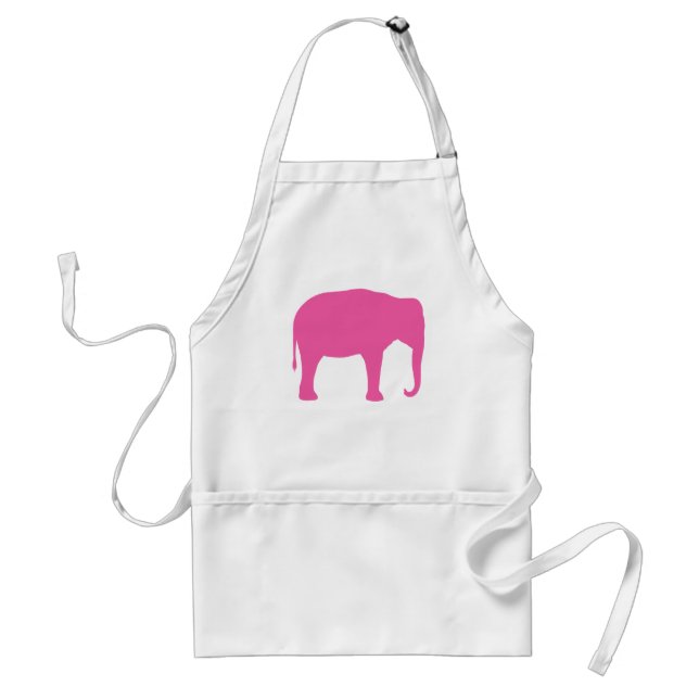 Avental Silhuette de elefante rosa (Frente)