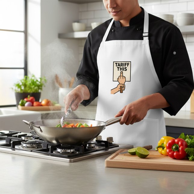 Avental Sinal de protesto engraçado neste dedo médio (Criador carregado)