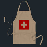 Avental Sinalizador de suiça<br><div class="desc">A bandeira suíça é um quadrado com uma cruz no centro. As cores usadas na bandeira são vermelho, branco. A proporção do pavilhão suíço é de 1:1. A bandeira da Suiça foi adotada em 1889. O primeiro uso do atual design de bandeira foi em 1470. A última mudança para o...</div>