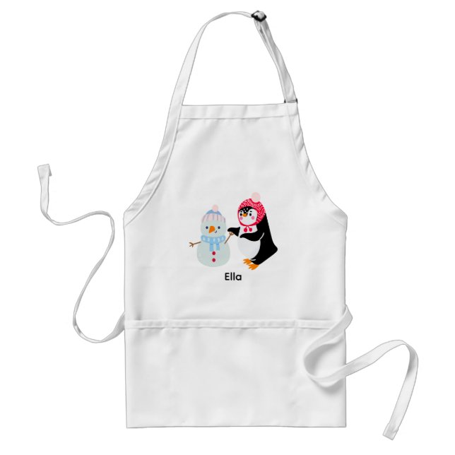 Avental Snowman e Pinguim congelados (Frente)