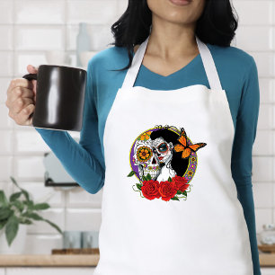 Avental Sugar Skulls Art Nouveau
