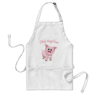 Avental Suíno Rosa Feliz Personalizado