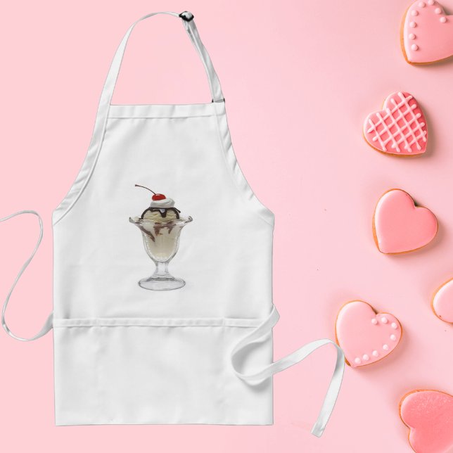 Avental Sundae Sorvete de Chocolate (Chocolate Ice Cream Sundae Adult Apron)