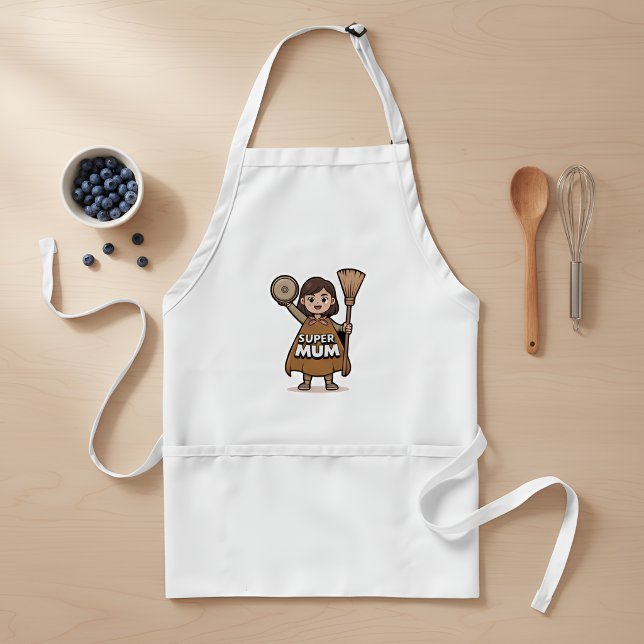 Avental Super Mum Apron – Funny Kitchen Apron for Mom (Criador carregado)