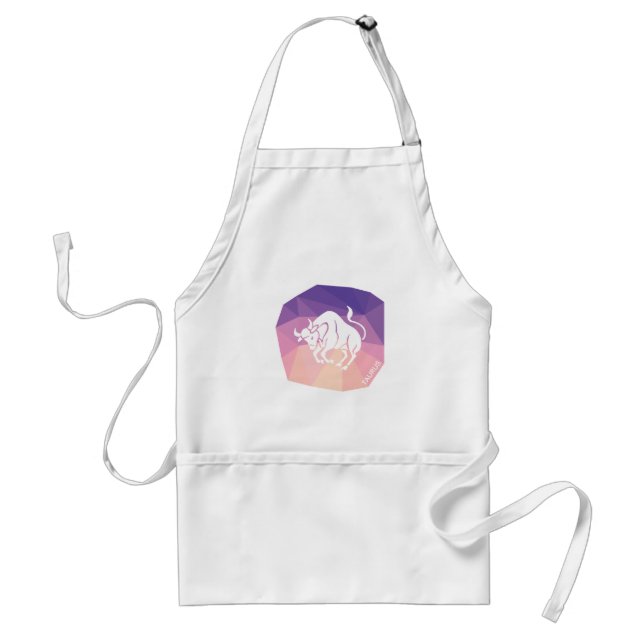 Avental Taurus apron em fundo rosa/roxo (Frente)