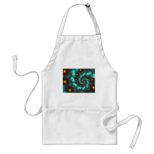 Avental Teal Trippy Abstrato de Fine Art Fractal