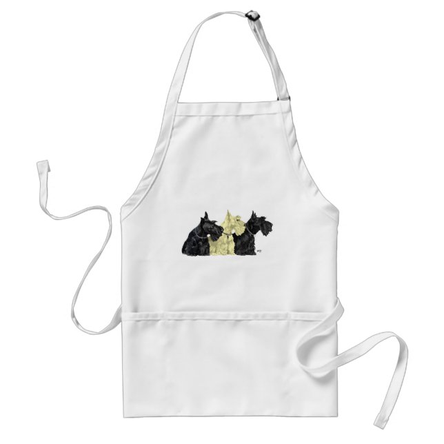 Avental Terriers Escoceses Preto e Trigo (Frente)