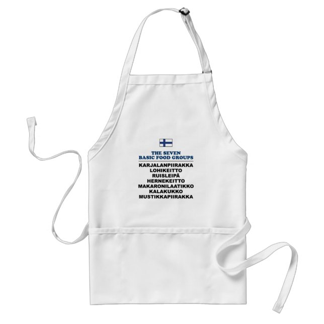 Avental The Seven Basic Food Groups Funny Finnish Apron (Frente)
