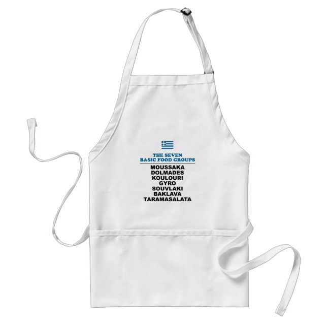 Avental The Seven Basic Food Groups Funny Greek Apron (Frente)
