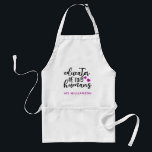 Avental Tipografia de Apreciação de Professores Personaliz<br><div class="desc">Professor Apreciando Tipografia Personalizada Adulto Apron - O presente perfeito para o seu professor favorito. A avental personalizada apresenta tipografia bonitinha escrita à mão com corações rosa brilhantes. T Shirt é parte de uma coleção de "presentes para professores".</div>