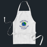 Avental Trabalho social faz o mundo girar<br><div class="desc">Um belo presente de assistente social que apresenta pessoas de mãos dadas pelo planeta Terra em azul e verde. Uma bela maneira de mostrar como o trabalho social cura e ajuda as pessoas. O trabalho social faz o mundo girar e ser um lugar melhor.</div>