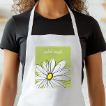 Avental Trendy Daisy Floral Illustração - limão e amarelo<br><div class="desc">Uma peça de arte dúzia e caprichosa,  hipster. Você pode adicionar um nome,  monograma ou outro texto personalizado. Se você precisar mover a arte ao redor,  clique no botão personalizar para fazer alterações.</div>