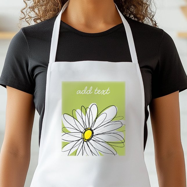 Avental Trendy Daisy Floral Illustração - limão e amarelo (Trendy Daisy Apron)