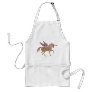 Avental Trendy Dourada Glitter Sparkle Unicorn Pegasus Hor