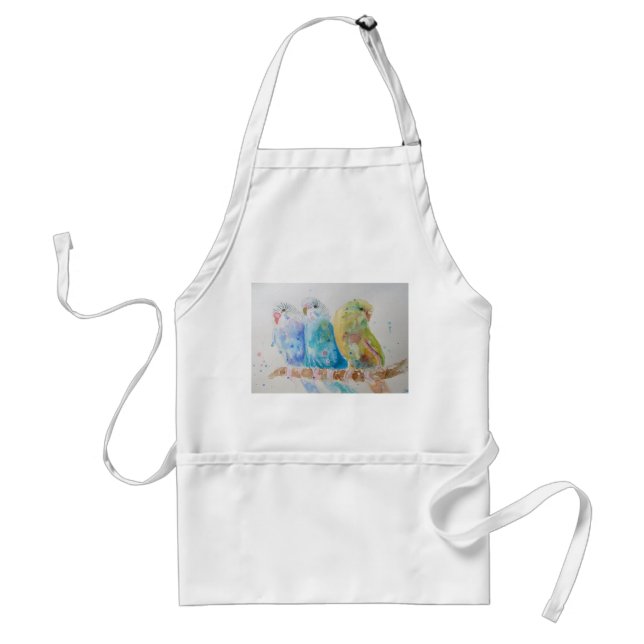 Avental Três Orçamentos Sentando Watercolor Kitchen Apron (Frente)