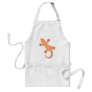 Avental Tribal batik Gecko - coral e laranja claro