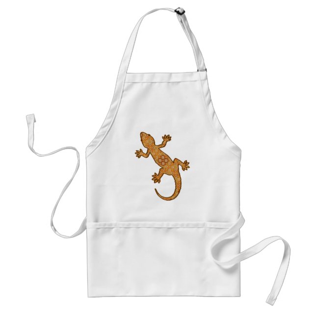 Avental Tribal batik Gecko - ferrugem, âmbar e bronzeada (Frente)