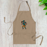 Avental Triterback Apron<br><div class="desc">O quarterback é uma das posições mais cruciais no futebol e esta design é de um quarterback muito legal. Ele está se preparando para jogar futebol e está vestido de roupa de cheio. Este design de quarterback parece excelente neste avental. Perfeito para si mesmo ou como presente</div>