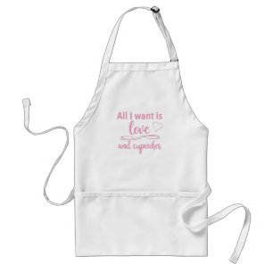 Avental Tudo o que eu quero é amor e cupcakes