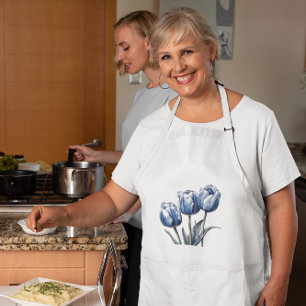 Avental Tulipas no Azul Delft