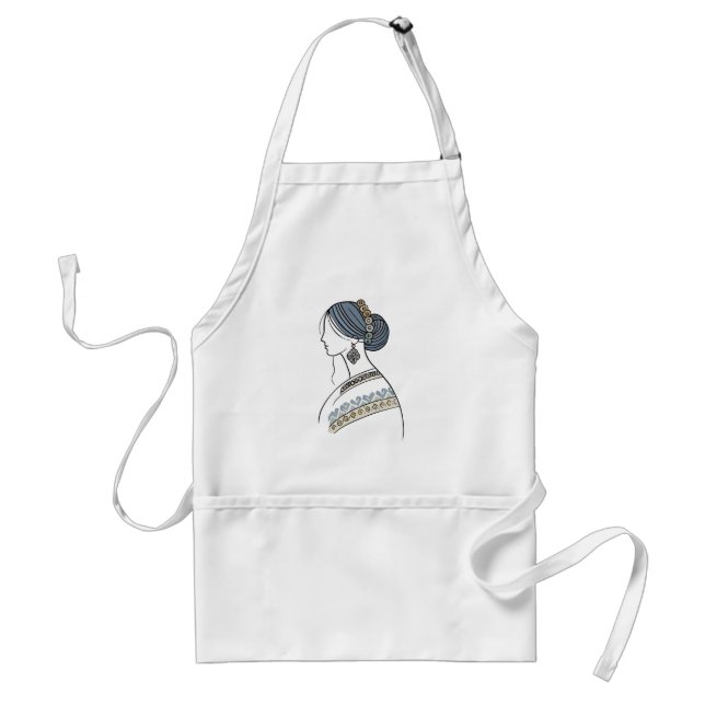 Avental Ucraniano Folk Art Apron | Line Art (Frente)