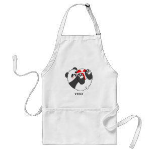 Avental Um Bebê Panda Fofo Brincando com uma Bola