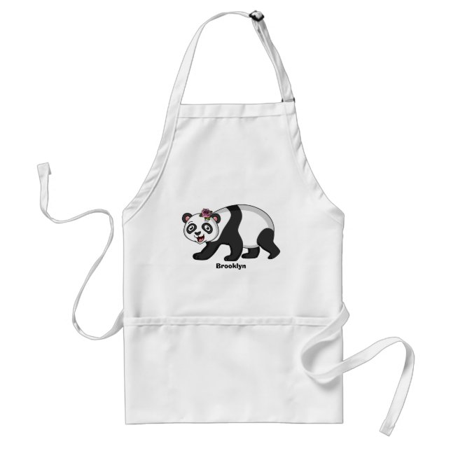 Avental Urso panda bonito e feliz com desenho animado (Frente)