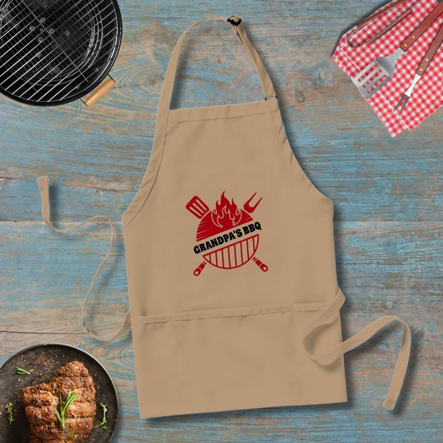Avental Utensílios De Grill Do CHURRASCO Vermelho Com Cham (Father's Day Grill Master Apron )