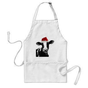 Avental Vaca do papai noel - vaca de leiteria que veste o