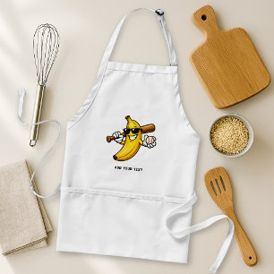 Avental Vamos Torcer Bananas Beisebol Retrô Banana Engraça
