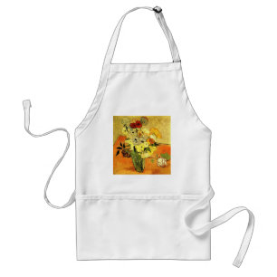 Avental Van Gogh Pintando Flores Fantasiosas Flores Vinhas