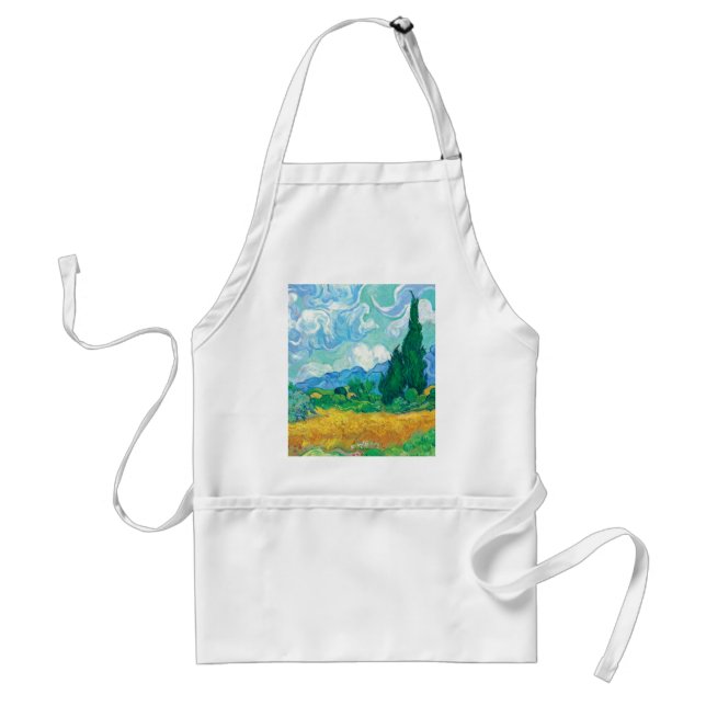 Avental Van Gogh Wheatfield com Cyprestes (Frente)
