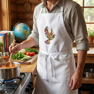 Avental Vara da Paz Mundial Feita de Bandeiras Internacion