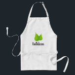 avental verde-claro da cozinha para as mulheres<br><div class="desc">Um avental de cozinha/CHURRASCO verde para homens,  mulheres e crianças. Nome personalizado com ilustração de fruta. Dons personalizados de propriedade com texto personalizado. Disponível em bege branco e amarelo. Inclui bolsos. Excelente para cozinhar,  assar,  fazer de compota,  artes e muito mais.</div>