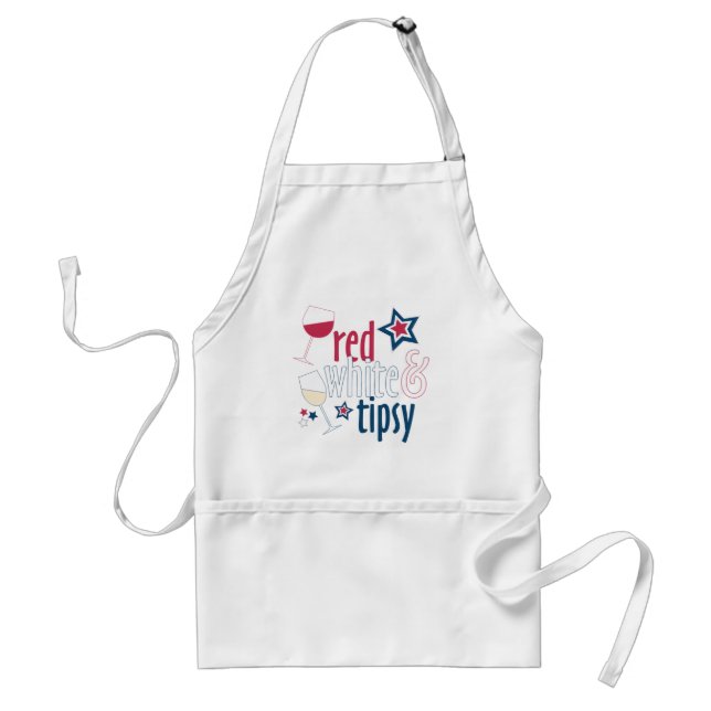 Avental Vermelho Branco e Tipsy | 4 de julho (Frente)