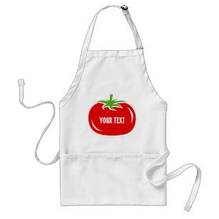 Avental vermelho engraçado da cozinha do tomate