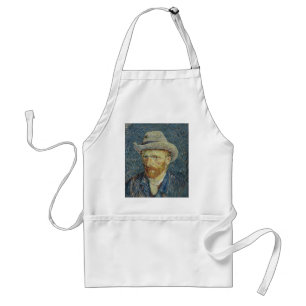 Avental Vincent Van Gogh autorretrato com Cinza Felt Hat