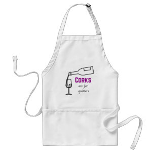 Avental Vinho Apron, Corks são para Quitters Apron