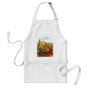 Avental Vintage Boy & Girl with Pumpkins