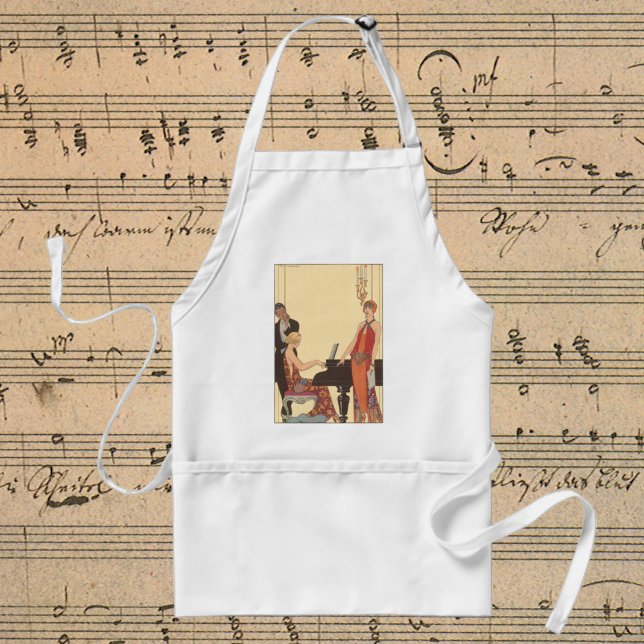 Avental Vintage Music, Arte Deco Cantora Pianista (Criador carregado)