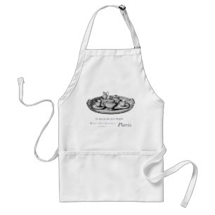 Avental Vintage Paris Tea Service apron