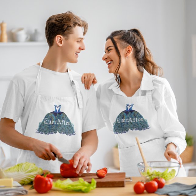 Avental Vintage Peacocks beijando presentes de casamento (Criador carregado)