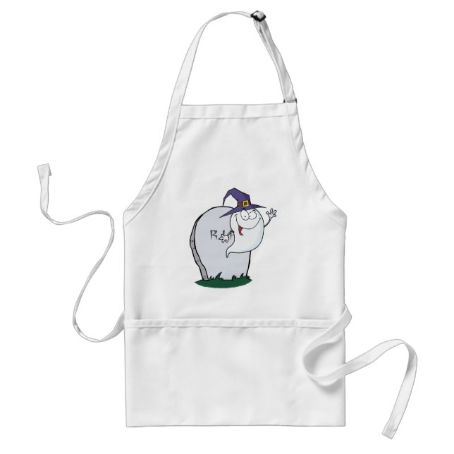 Avental Vôo feliz do fantasma do Dia das Bruxas ao lado da (Frente)