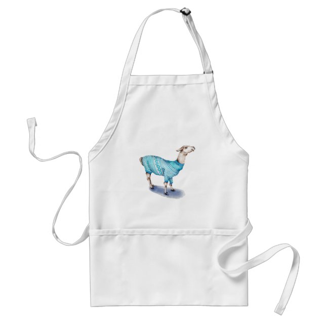 Avental Watercolor Llama em Blue Sweater (Frente)