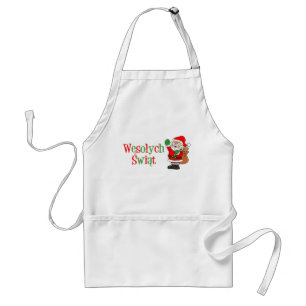 Avental Wesolych Swiat, adulto de Natal polonês Apron