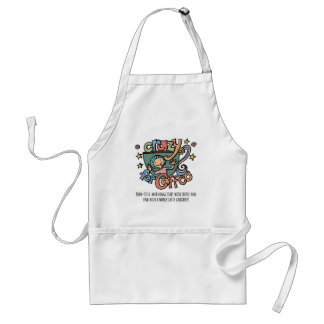 Avental Whimsical Crazy for Coffee Cartoon